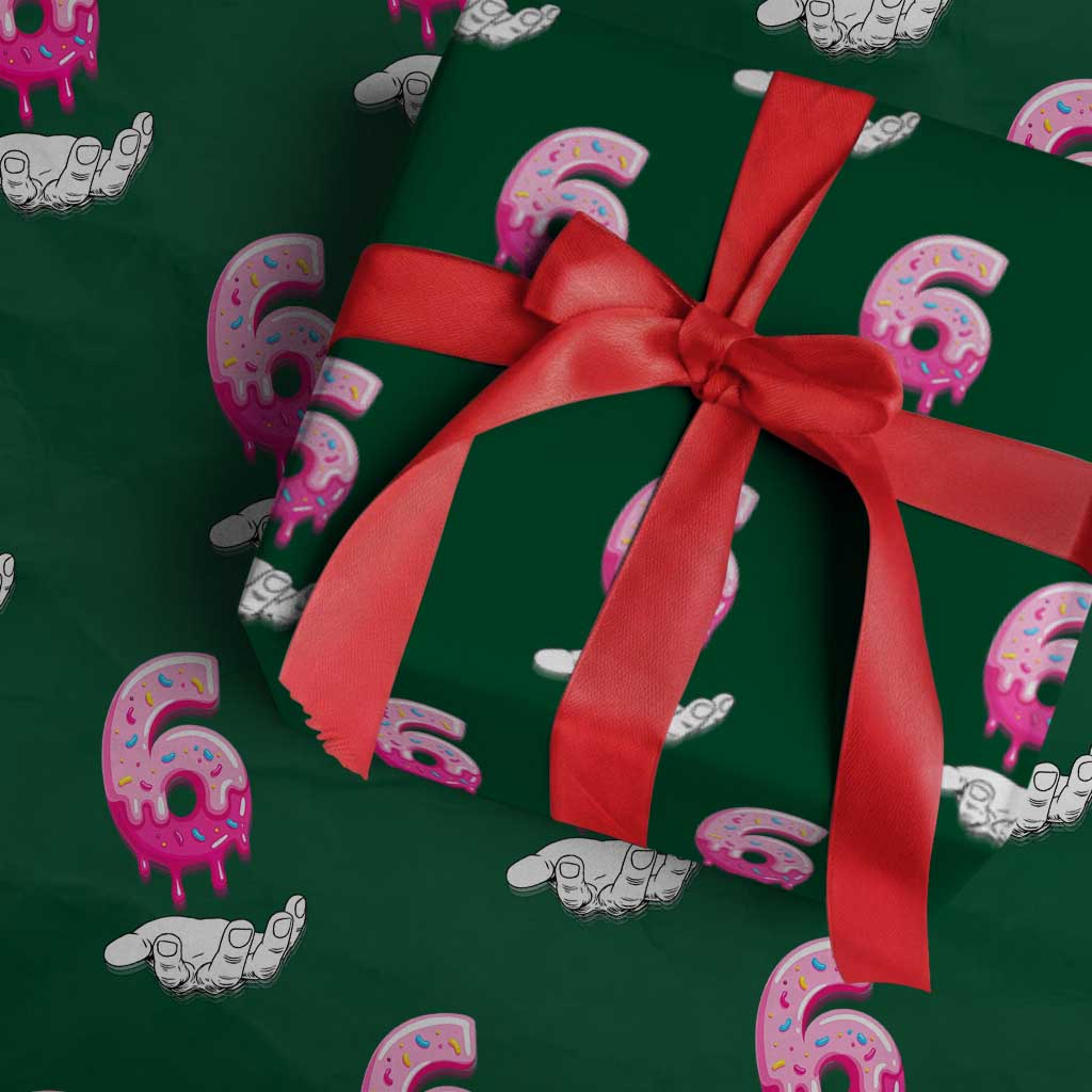 Funny 67 Six Seven Meme Couple Matching Wrapping Paper Roll Number 6 Baseball Ice Cream Drip - Wonder Print Shop