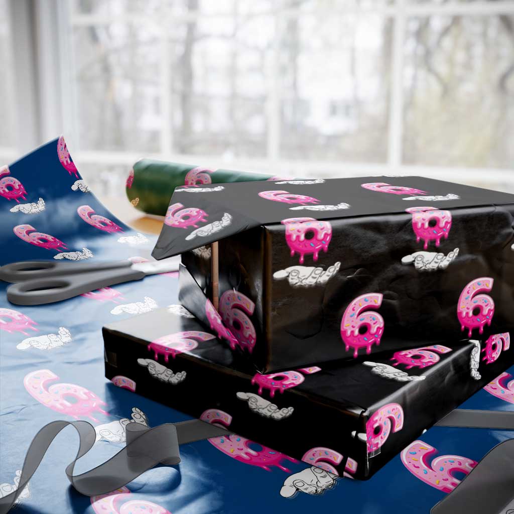 Funny 67 Six Seven Meme Couple Matching Wrapping Paper Roll Number 6 Baseball Ice Cream Drip - Wonder Print Shop