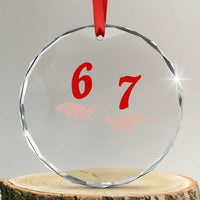 Funny 67 Six Seven Meme Hands Gesture Alpha Slang Crystal Glass Ornament - Wonder Print Shop