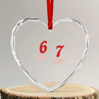 Funny 67 Six Seven Meme Hands Gesture Alpha Slang Heart Crystal Glass Ornament - Wonder Print Shop