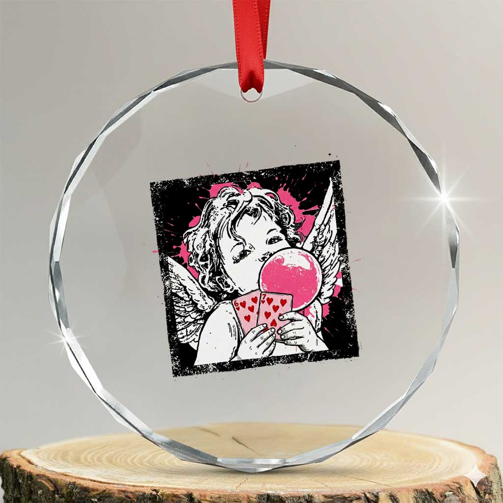 Funny 67 Valentines Crystal Glass Ornament Cupid Playing Cards Six Seven - Wonder Print Shop