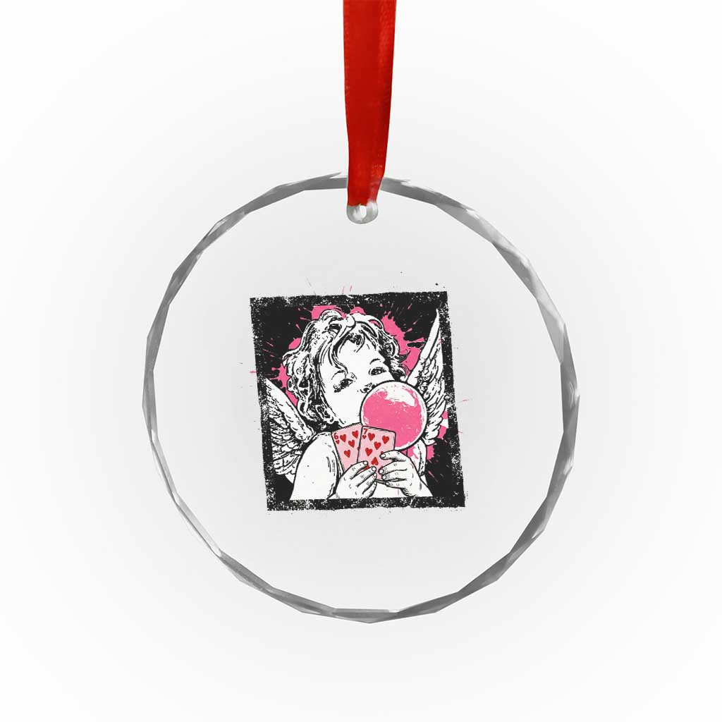Funny 67 Valentines Crystal Glass Ornament Cupid Playing Cards Six Seven - Wonder Print Shop