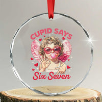 Funny 67 Valentines Day Crystal Glass Ornament Cupid Say Six Seven 67 Meme