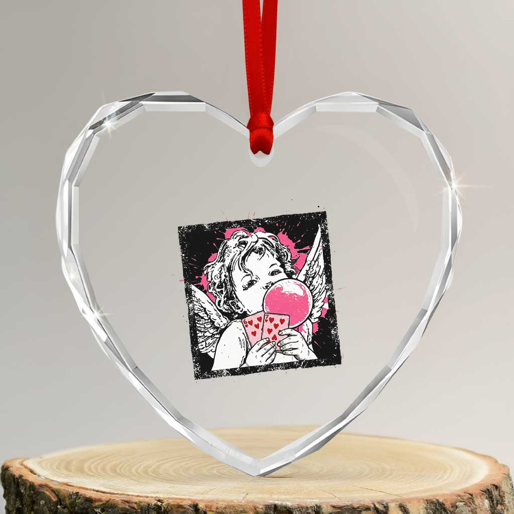 Funny 67 Valentines Heart Crystal Glass Ornament Cupid Playing Cards Six Seven - Wonder Print Shop
