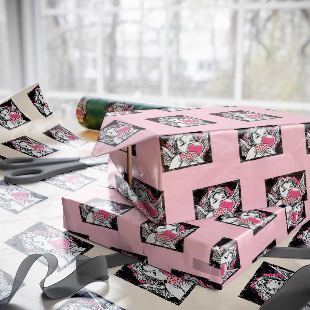 Funny 67 Valentines Wrapping Paper Roll Cupid Playing Cards Six Seven - Wonder Print Shop