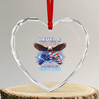 Funny 6th Birthday Heart Crystal Glass Ornament Level 6 Unlocked Awesome Since 2020 USA Gamer