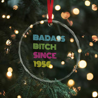 Funny 70th Birthday Crystal Glass Ornament Retro Vintage Badass Bih Since 1956