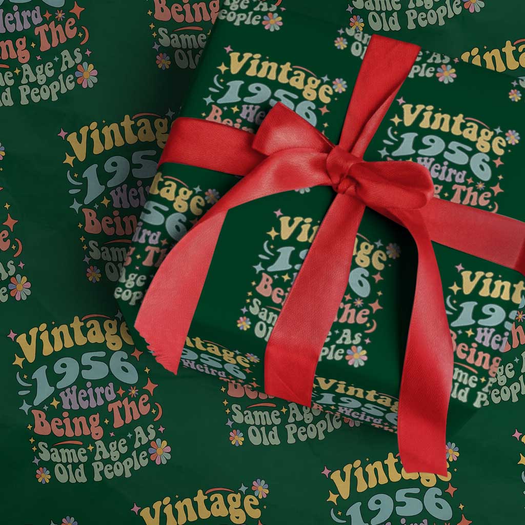 Funny 70th Birthday Wrapping Paper Roll Retro Groovy 1956 Weird Being The Same Age As Old People