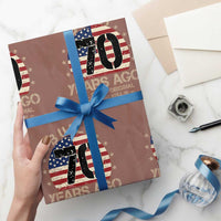 Funny 70th Birthday Wrapping Paper Roll Vintage US Flag Built 70 Years Ago Parts Original