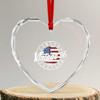 Funny 70th Birthday Heart Crystal Glass Ornament Vintage 1956 Stamp 70 Years Old American Flag