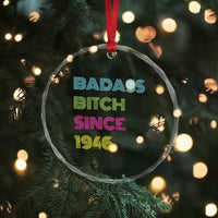 Funny 80th Birthday Crystal Glass Ornament Retro Vintage Badass Bih Since 1946
