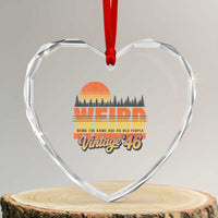 Funny 80th Birthday Heart Crystal Glass Ornament Retro 1946 Weird Being The Same Age As Old People