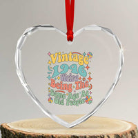 Funny 80th Birthday Heart Crystal Glass Ornament Retro Groovy 1946 Weird Being The Same Age As Old People