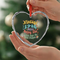 Funny 80th Birthday Heart Crystal Glass Ornament Retro Groovy 1946 Weird Being The Same Age As Old People
