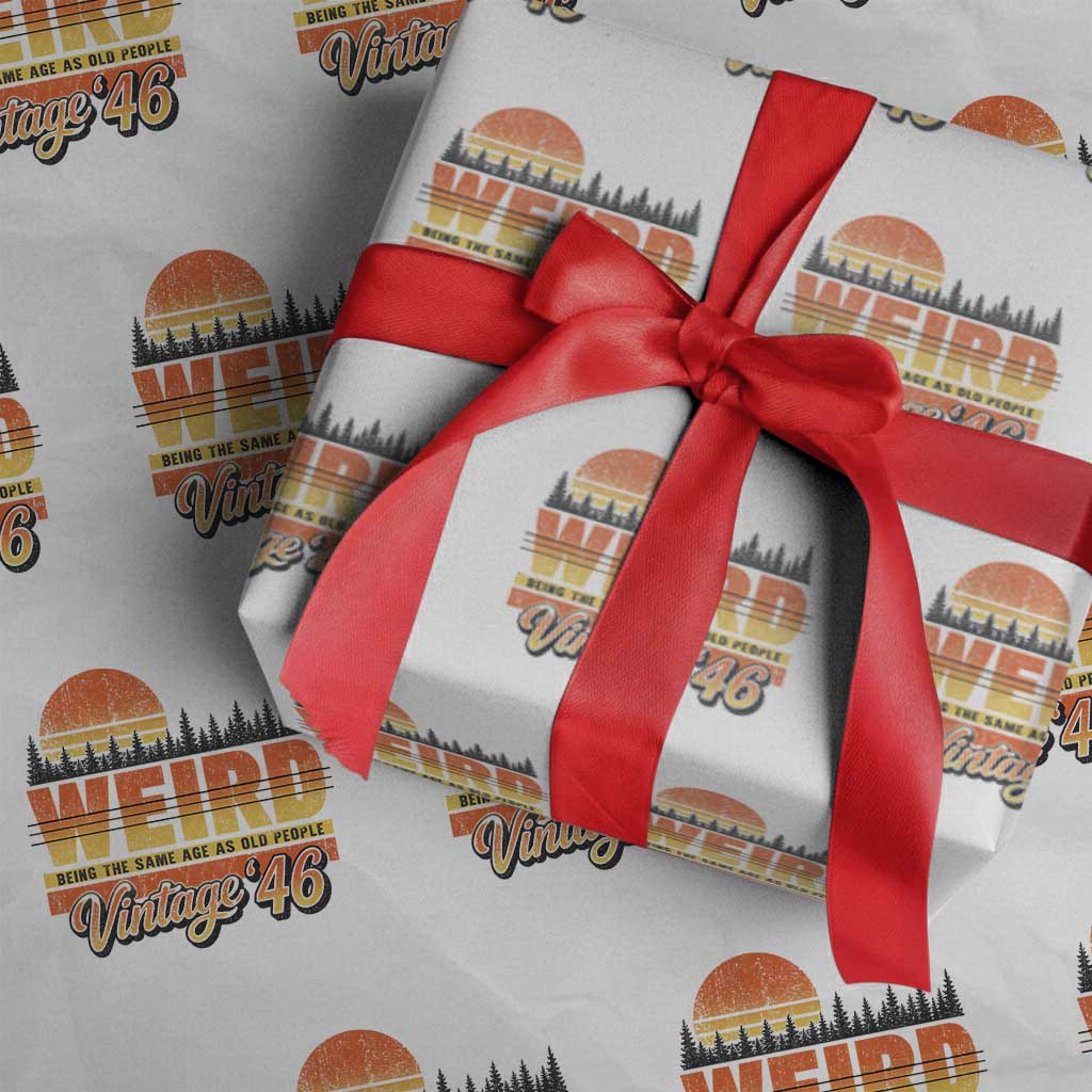 Funny 80th Birthday Wrapping Paper Roll Retro 1946 Weird Being The Same Age As Old People