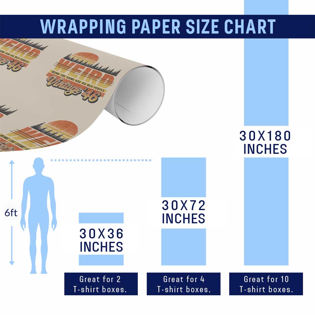 Funny 80th Birthday Wrapping Paper Roll Retro 1946 Weird Being The Same Age As Old People