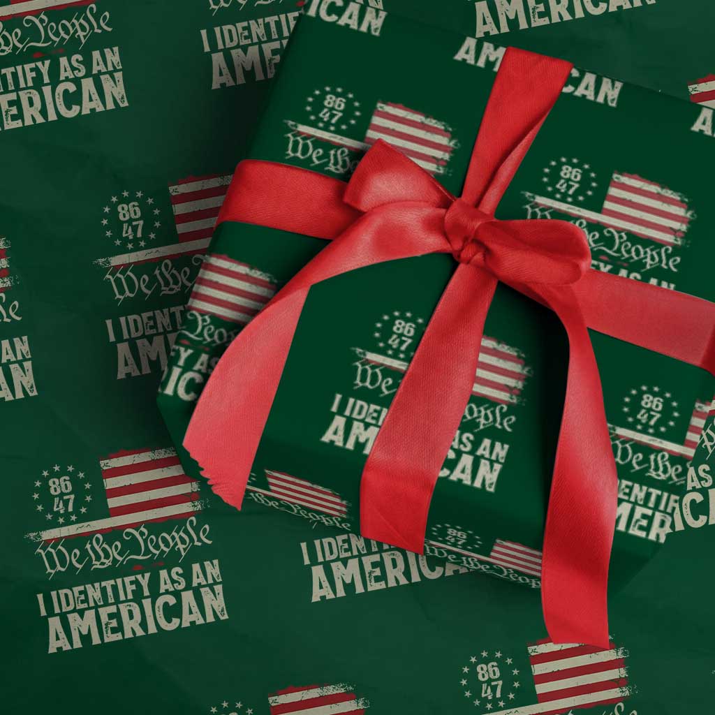 Funny 8647 I Identify As An American Wrapping Paper Roll American Flag - Wonder Print Shop