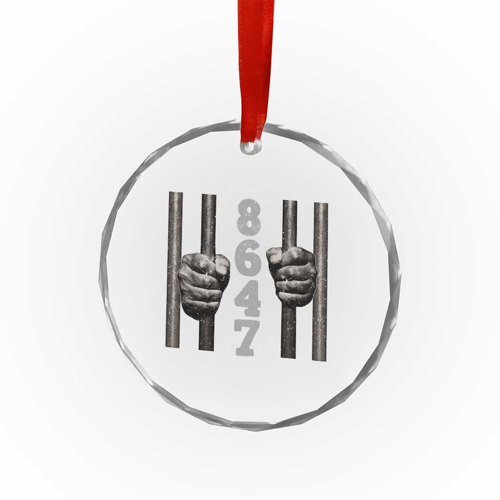 Funny 8647 Jail Crystal Glass Ornament Freedom Protest Satire Graphic Gift
