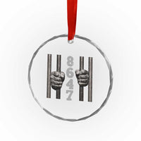 Funny 8647 Jail Crystal Glass Ornament Freedom Protest Satire Graphic Gift