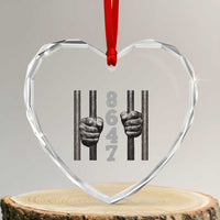 Funny 8647 Jail Heart Crystal Glass Ornament Freedom Protest Satire Graphic Gift