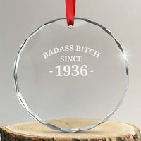 Funny 90th Birthday Crystal Glass Ornament Badass Bih Since 1936