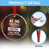 Funny 90th Birthday Crystal Glass Ornament Funny 90 Year Old Cards