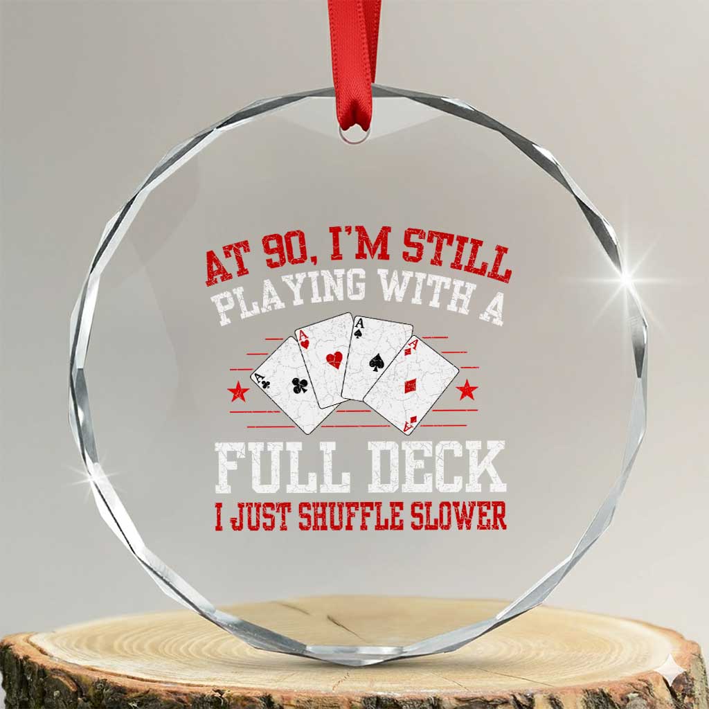 Funny 90th Birthday Crystal Glass Ornament Retro Funny 90 Year Old Cards Bday Gifts