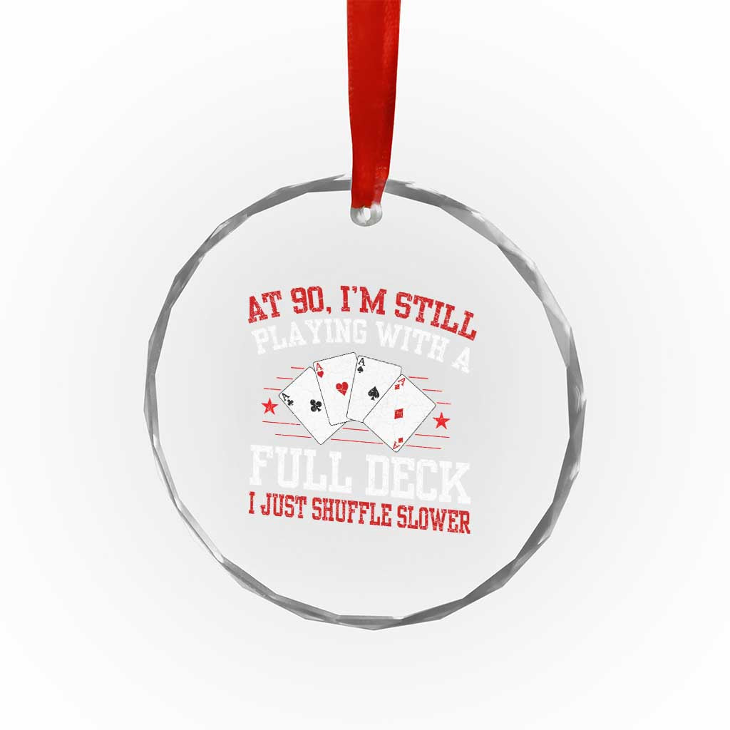 Funny 90th Birthday Crystal Glass Ornament Retro Funny 90 Year Old Cards Bday Gifts