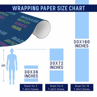 Funny 90th Birthday Wrapping Paper Roll Retro Vintage Badass Bih Since 1936