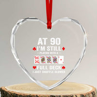 Funny 90th Birthday Heart Crystal Glass Ornament Funny 90 Year Old Cards