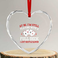 Funny 90th Birthday Heart Crystal Glass Ornament Retro Funny 90 Year Old Cards Bday Gifts