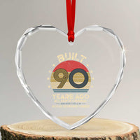 Funny 90th Birthday Heart Crystal Glass Ornament Vintage Retro Built 90 Years Ago