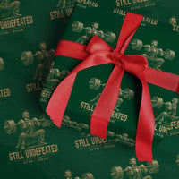 Funny Abraham Lincoln Squatting Barbell Semiquincentennial Wrapping Paper Roll Still Undefeated 1776 to 2026 Muscular President Gym Bodybuilder