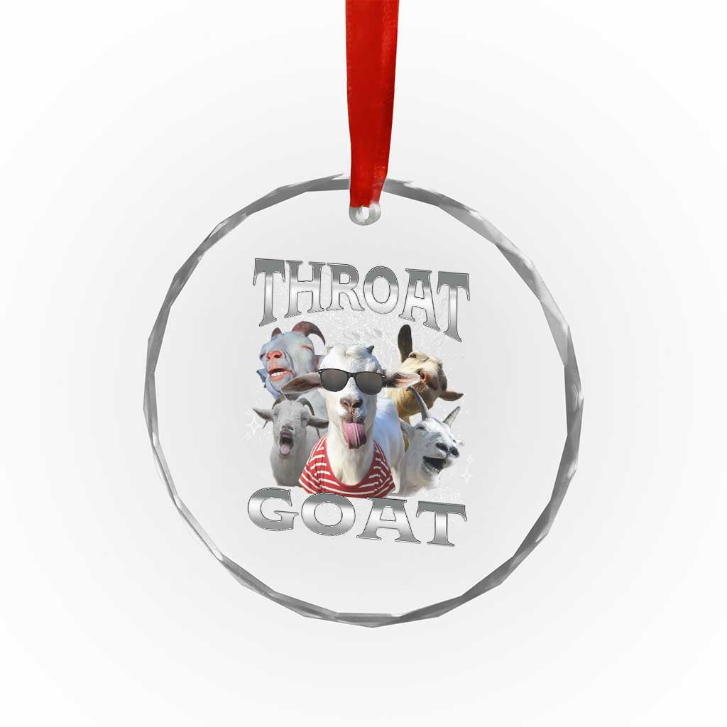 Funny Adult Humor Crystal Glass Ornament Throat Goat Meme TS12
