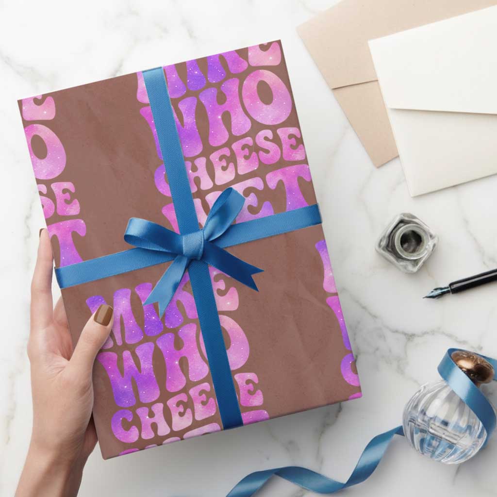 Funny Adult Humor Wrapping Paper Roll Mike Who Cheese Wet