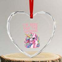 Funny Adult Humor Heart Crystal Glass Ornament I Am Here For The Gangb*ng