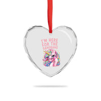 Funny Adult Humor Heart Crystal Glass Ornament I Am Here For The Gangb*ng