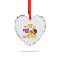 Funny Adult Humor Underwear Sniff Graphic Heart Crystal Glass Ornament If It is Fishy I Will Sniffy Innuendo Absurdist Meme