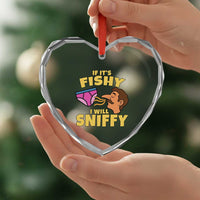 Funny Adult Humor Underwear Sniff Graphic Heart Crystal Glass Ornament If It is Fishy I Will Sniffy Innuendo Absurdist Meme