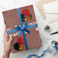 Funny African American Afro Queen Wrapping Paper Roll Black Tee Red Lipstick Melanin Poppin Out Here Being Cute - Wonder Print Shop