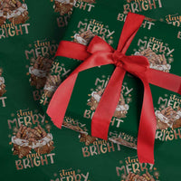 Funny African American Christmas Wrapping Paper Roll Stay Merry And Bright Black Melanin Girl - Wonder Print Shop