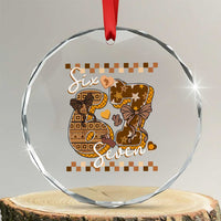 Funny African American Melanin Gift Crystal Glass Ornament Six Seven Meme