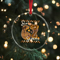 Funny African American Melanin Gift Crystal Glass Ornament Six Seven Meme