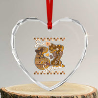 Funny African American Melanin Gift Heart Crystal Glass Ornament Six Seven Meme