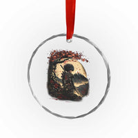 Funny African American Samurai Crystal Glass Ornament Japanese Art Black Warrior Sakura