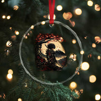 Funny African American Samurai Crystal Glass Ornament Japanese Art Black Warrior Sakura