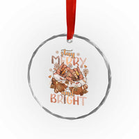 Funny African American Xmas Crystal Glass Ornament Stay Merry And Bright Black Melanin Girl TS11