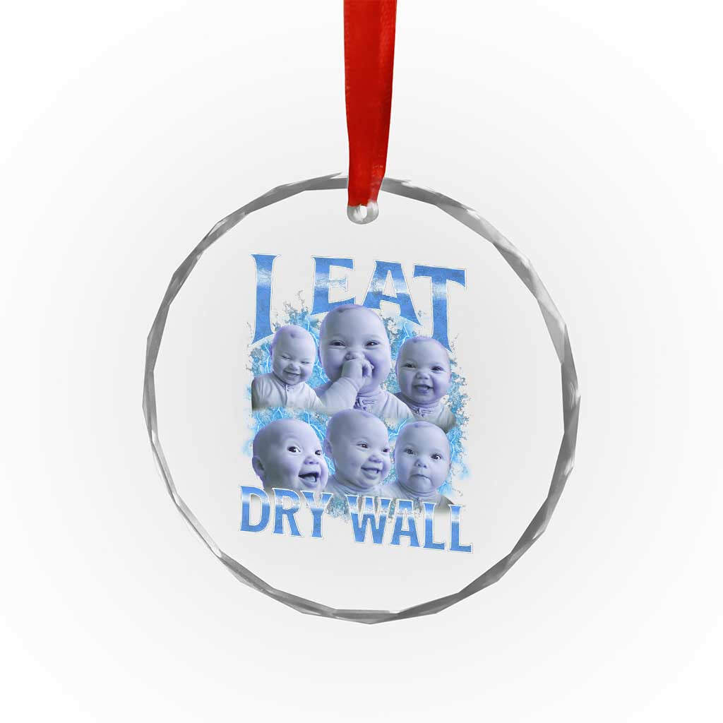 Funny AI Baby Meme Laughing Crystal Glass Ornament I Eat Dry Wall Baby Brainrot - Wonder Print Shop
