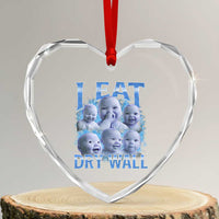 Funny AI Baby Meme Laughing Heart Crystal Glass Ornament I Eat Dry Wall Baby Brainrot - Wonder Print Shop
