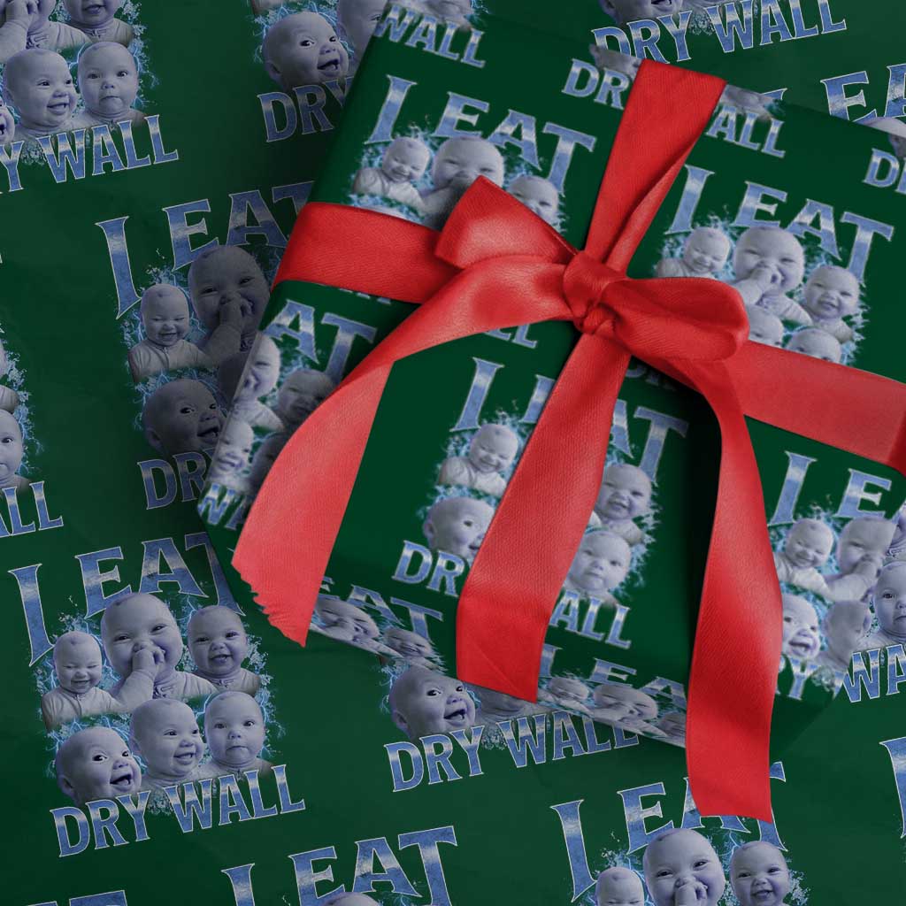 Funny AI Baby Meme Laughing Wrapping Paper Roll I Eat Dry Wall Baby Brainrot - Wonder Print Shop